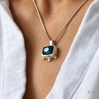 Indigo Blue Cushion Tourmaline Necklace — No. 011 - Thumbnail 4