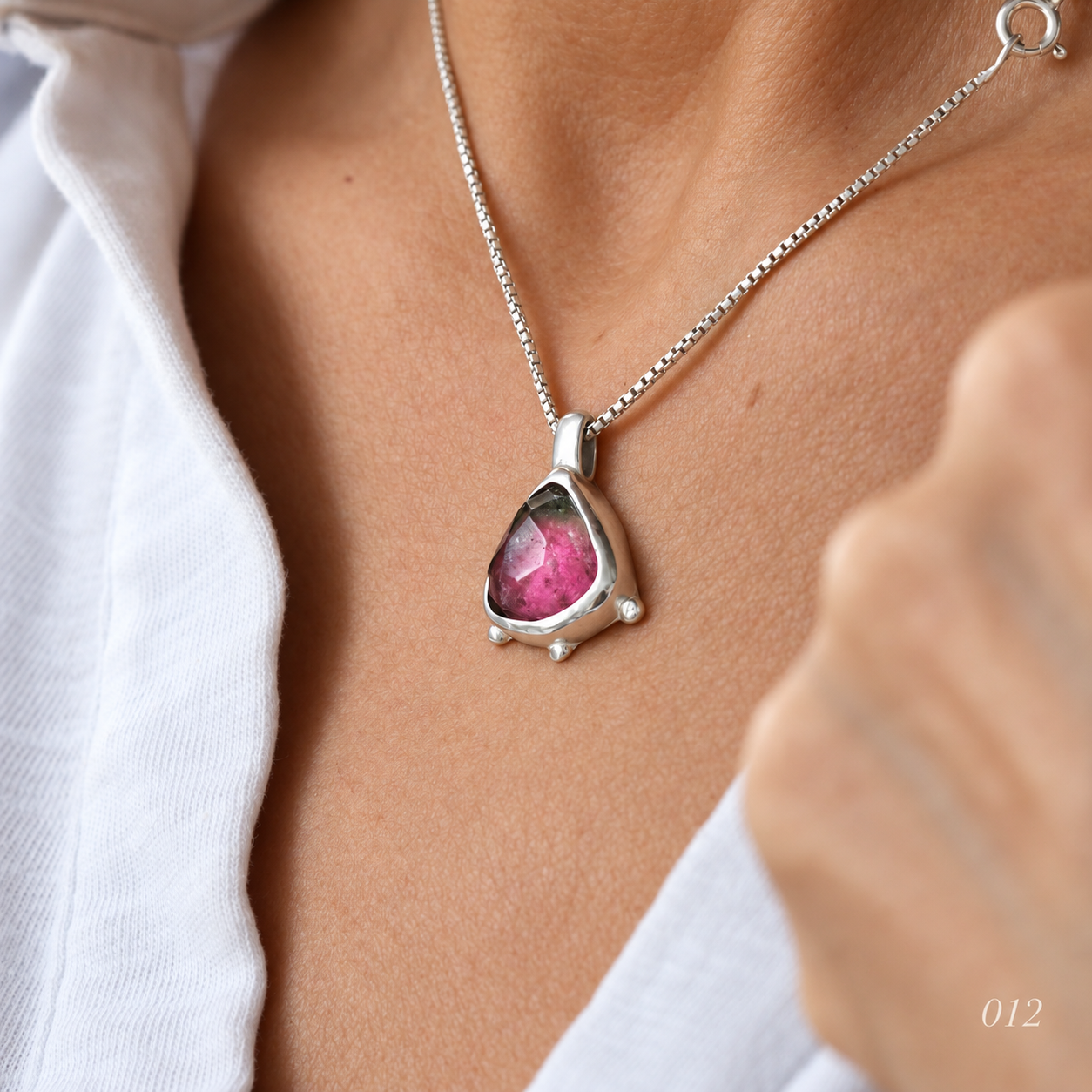Watermelon Tourmaline Necklace — No. 012 — photograph 1