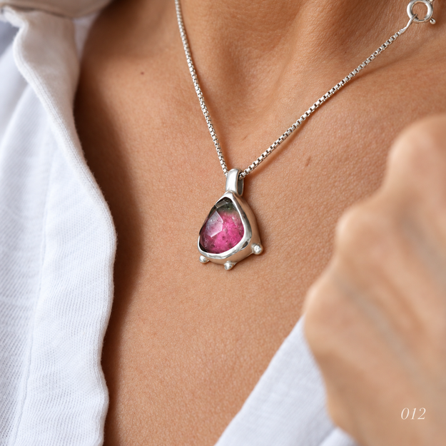 Watermelon Tourmaline Necklace — No. 012 — photograph 1