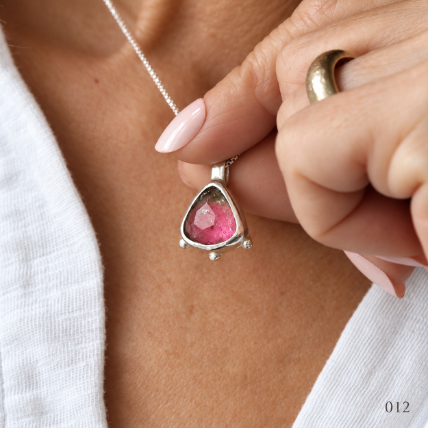 Watermelon Tourmaline Necklace — No. 012 — photograph 4