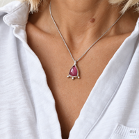 Raspberry Pink Tourmaline Necklace — No. 014 - Thumbnail 1