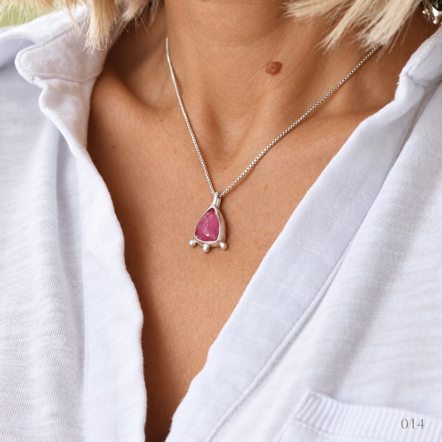 Raspberry Pink Tourmaline Necklace — No. 014 — photograph 4