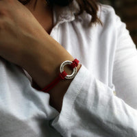 Women's Personalised Silver Washer Bracelet