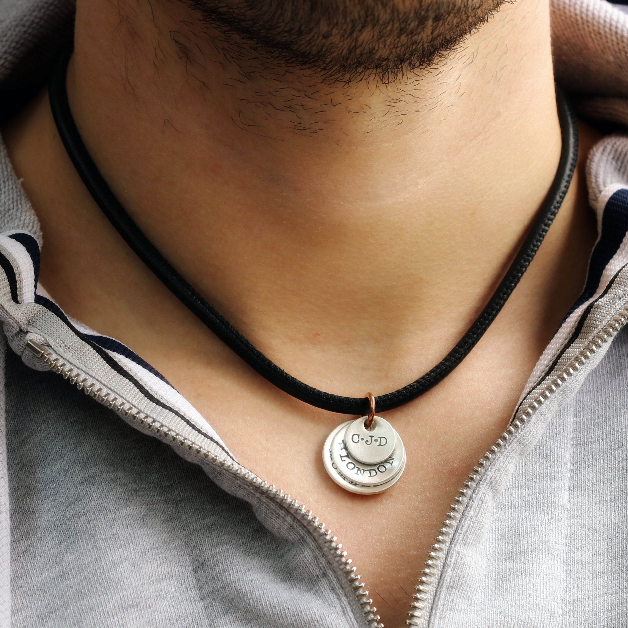 Mens Flippy Disk Necklace