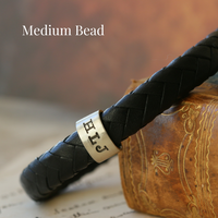 Personalised Classic Silver and Leather Bracelet - Thumbnail 4