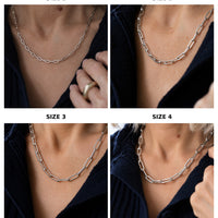Bold Paperclip Chain Necklace in Sterling Silver - Thumbnail 3
