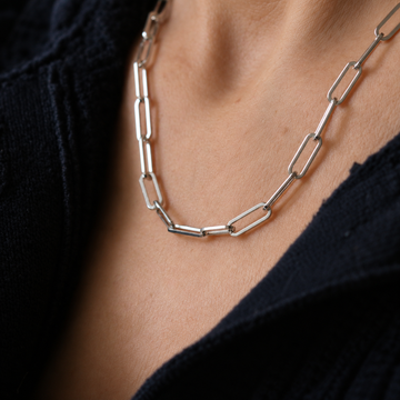 Bold Paperclip Chain Necklace in Sterling Silver