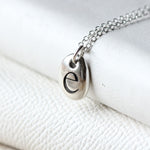 Silver Personalised Letter Pebble Necklace - Image 1