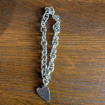 Silver Belcher Chain Heart Bracelet
