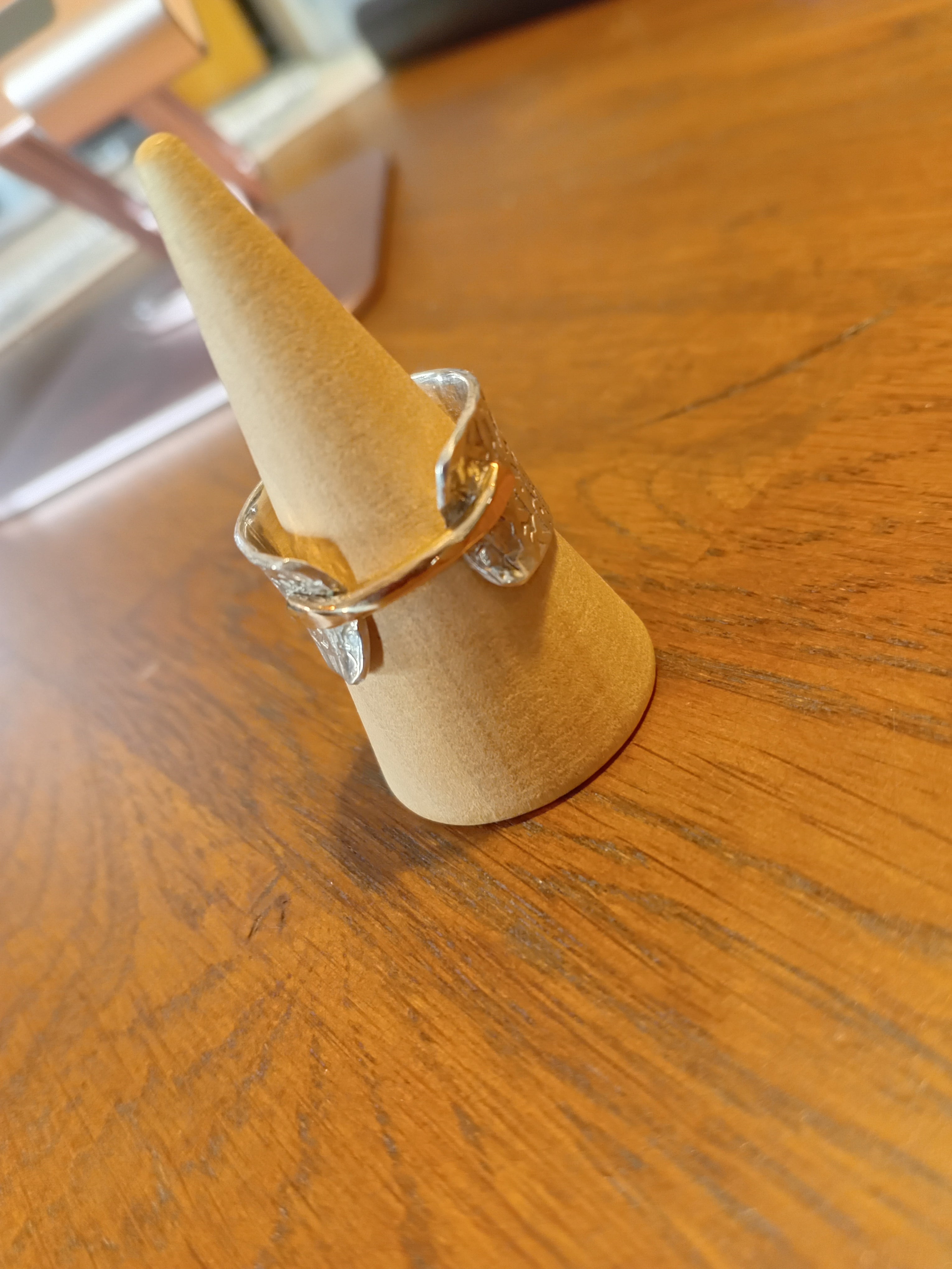 Runes w gold across bar ring