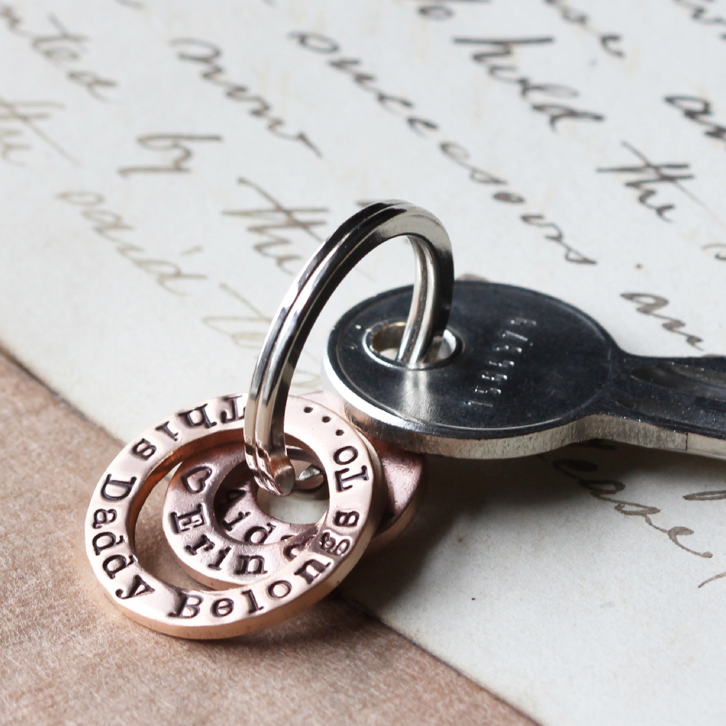 This Daddy Belongs To Copper Personalised Keyring