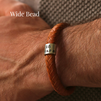 Personalised Classic Silver and Leather Bracelet - Thumbnail 3