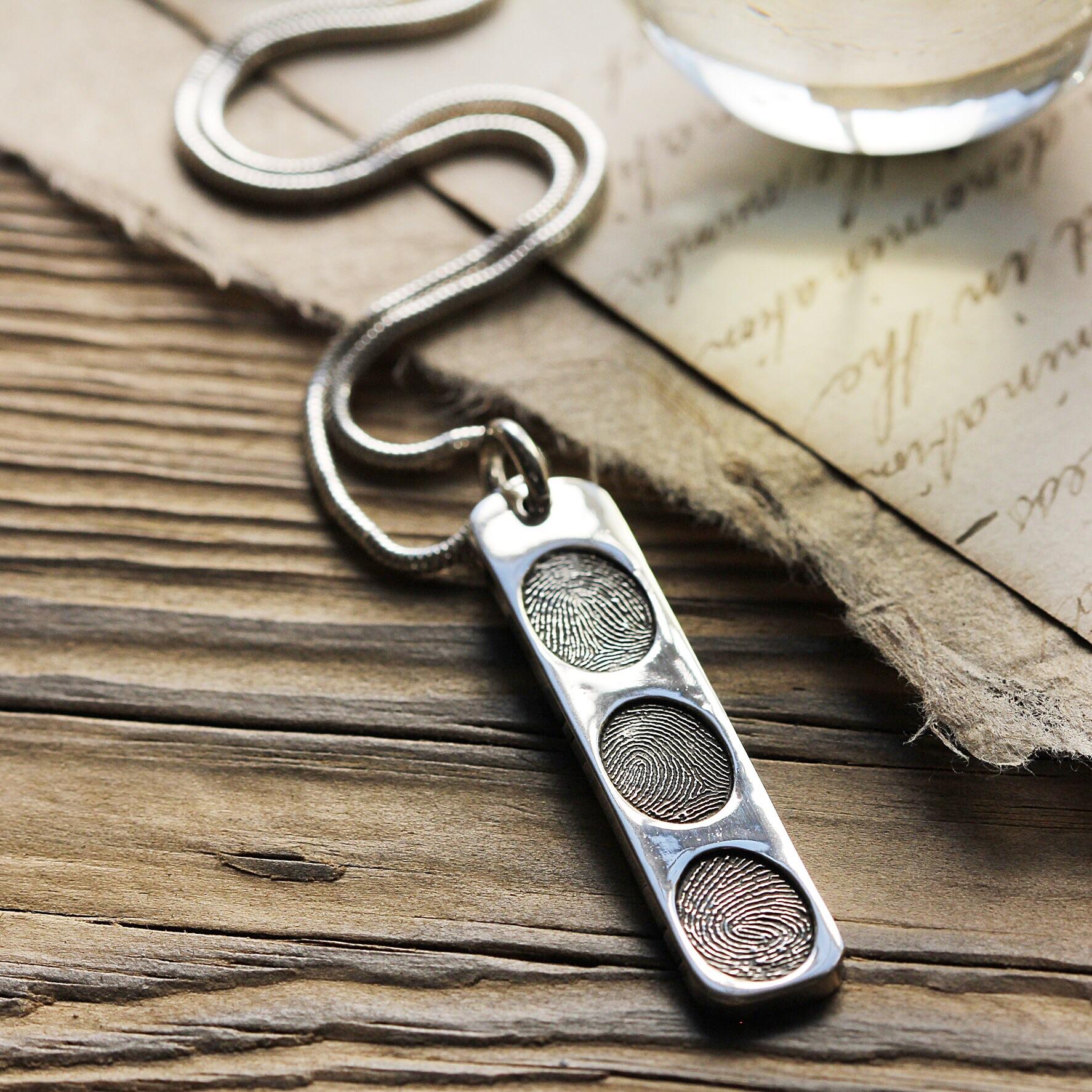 Print Shaped Ingot Necklace | Silver Ingot Necklace | Morgan & French