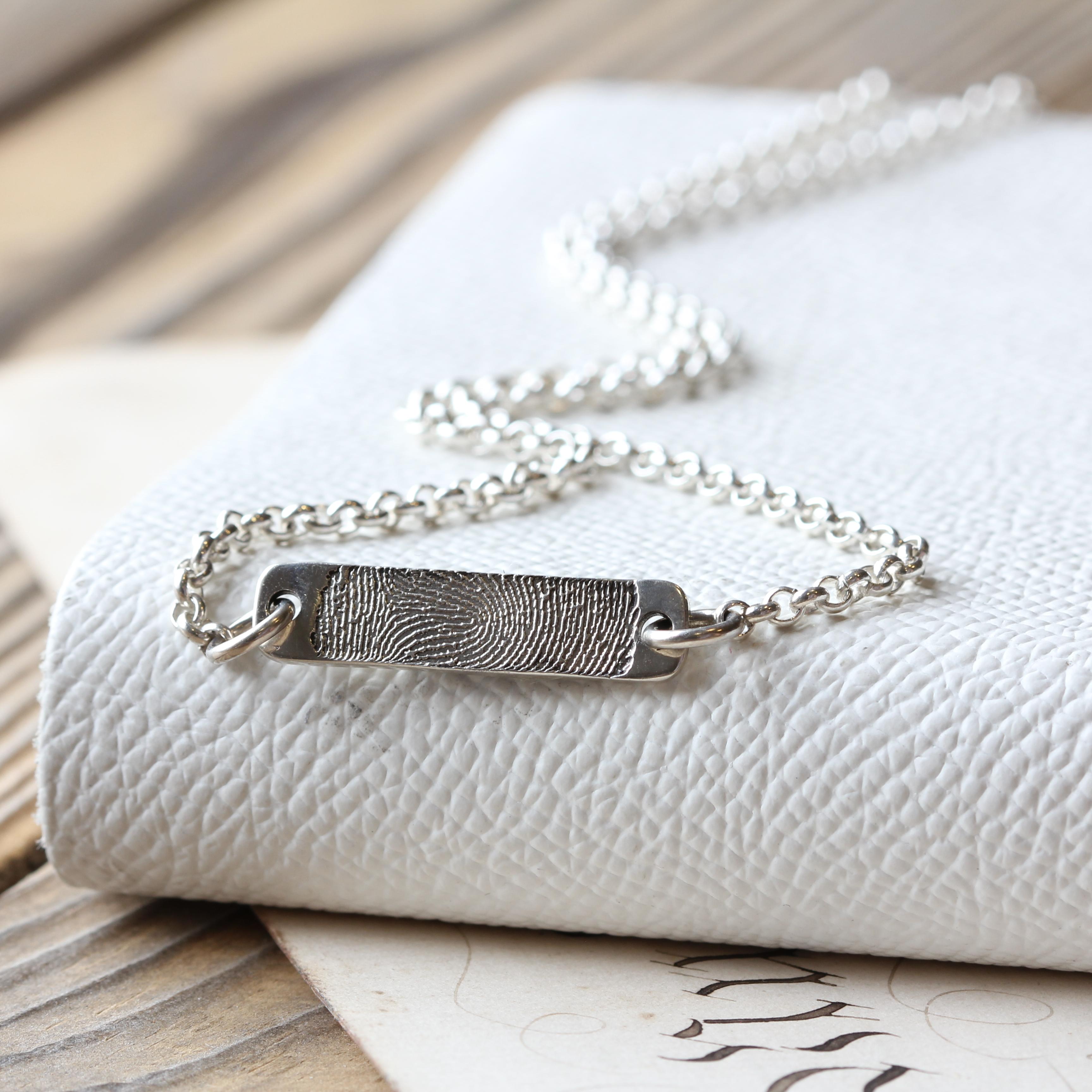 Fingerprint Bar Necklace | Fingerprint Necklace | Morgan & French