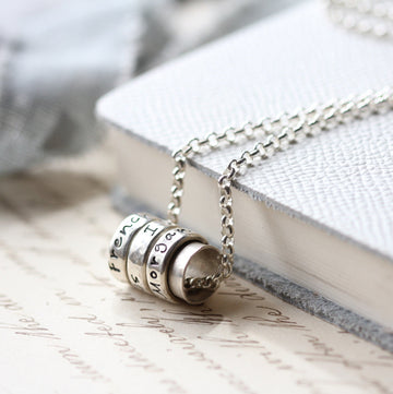 Silver Spinning Ring Necklace