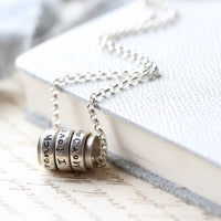 Silver Spinning Ring Necklace