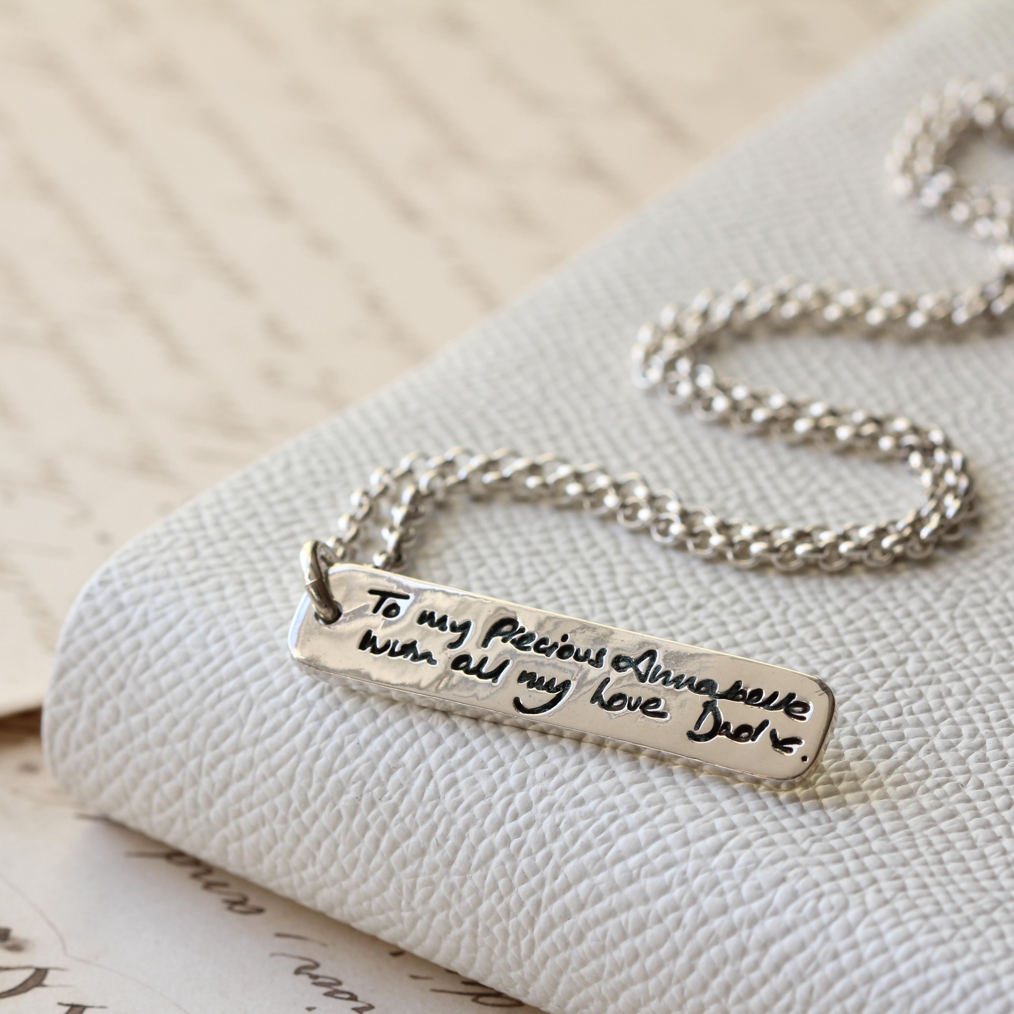 Own Handwriting Ingot Necklace