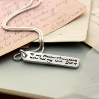 Own Handwriting Ingot Pendant (without chain)