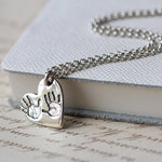 Hand & Footprint Heart Pendant Necklace