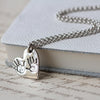 Hand & Footprint Heart Pendant Necklace - Thumbnail 1