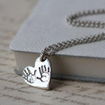 Hand & Footprint Heart Pendant Necklace - Image 2