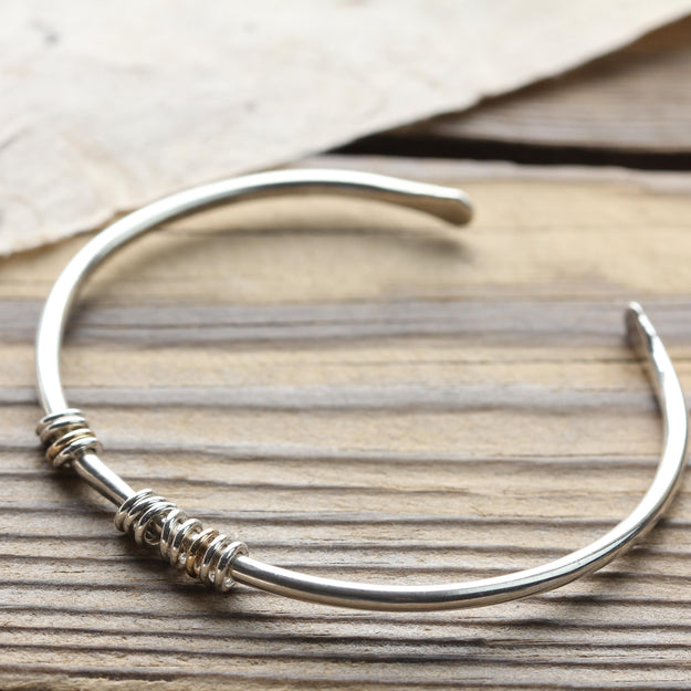 Silver Milestone Cuff Bangle - Image 1