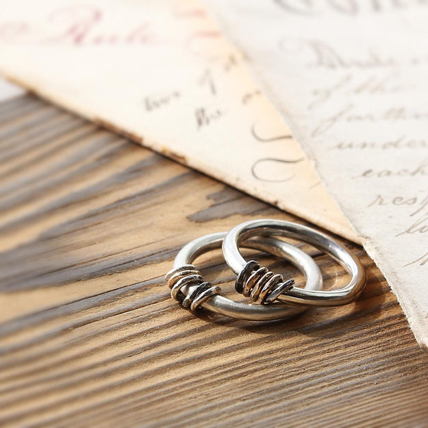 Milestones Coin Rings Rings Personalised Silver Milestone Ring with Gold