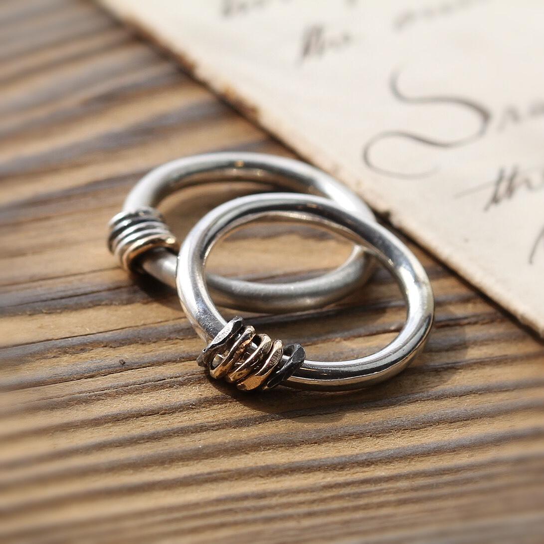 Milestones Coin Rings Rings Personalised Silver Milestone Ring with Gold