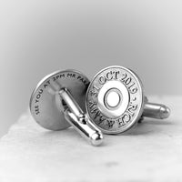 Bullet Personalised Silver Cufflinks
