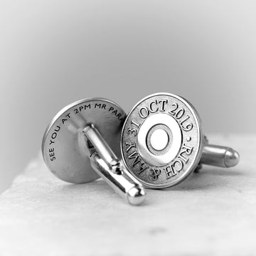 Custom Silver Cufflinks | Silver Bullet Cufflinks | Morgan & French