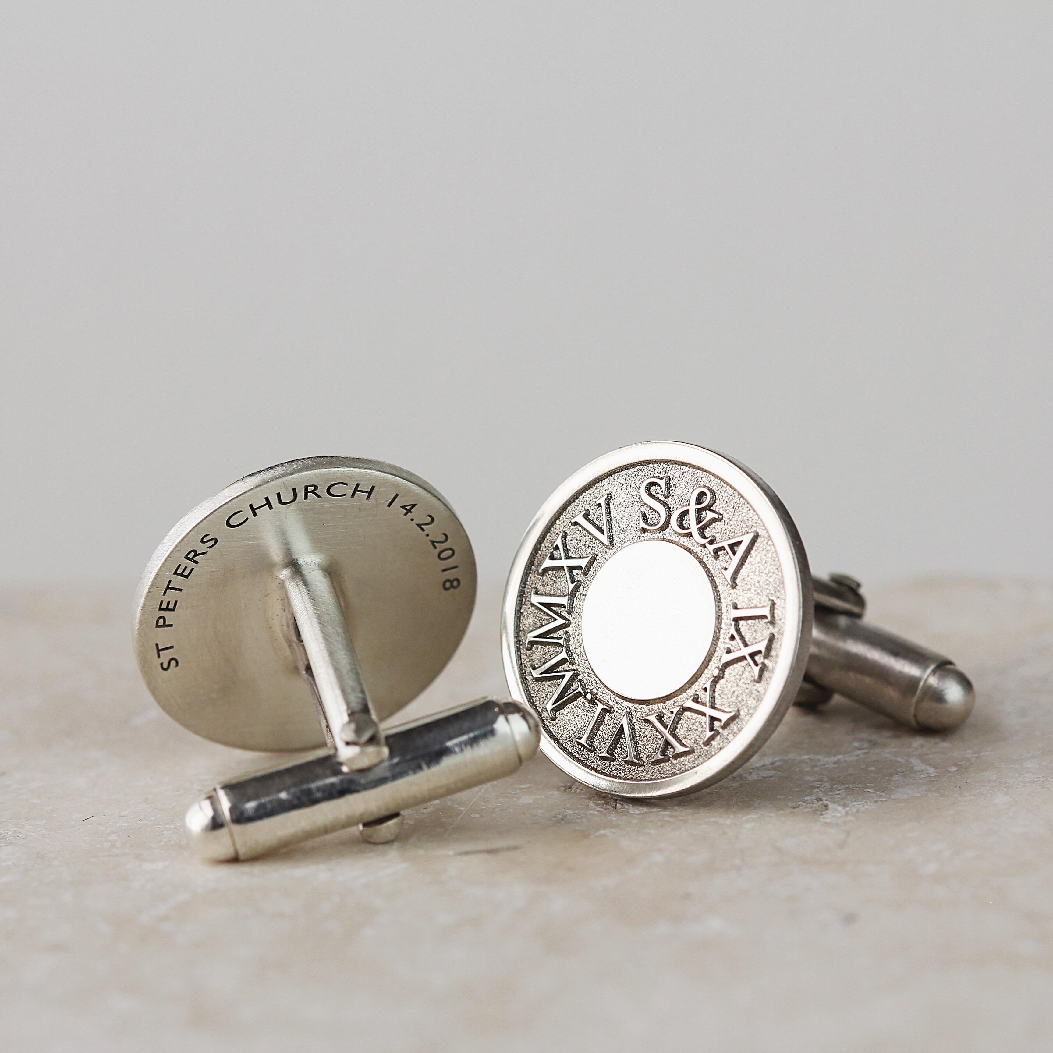 Personalised Roman Numerals Cufflinks
