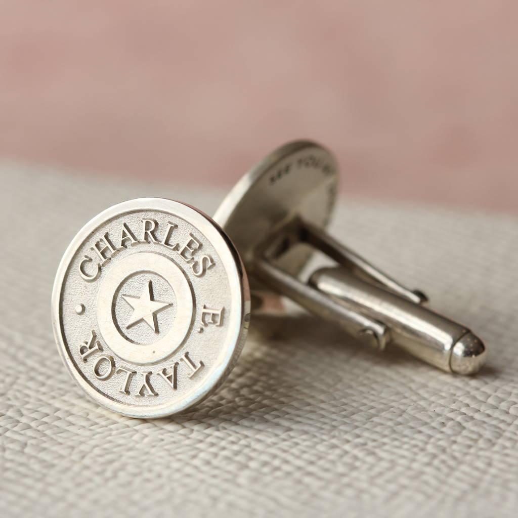 Personalized Star Cufflinks | Silver Star Cufflinks | Morgan & French