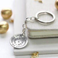 Personalised Silver Domed Keyring