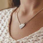 Winged Fingerprint Heart Charm Necklace