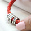 Slim Silver Band Leather Medical Alert Bracelet - Thumbnail 3