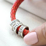 Slim Silver Band Leather Medical Alert Bracelet - Image 3