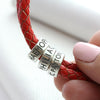 Slim Silver Band Leather Medical Alert Bracelet - Thumbnail 4