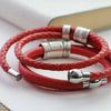 Slim Silver Band Leather Medical Alert Bracelet - Thumbnail 6