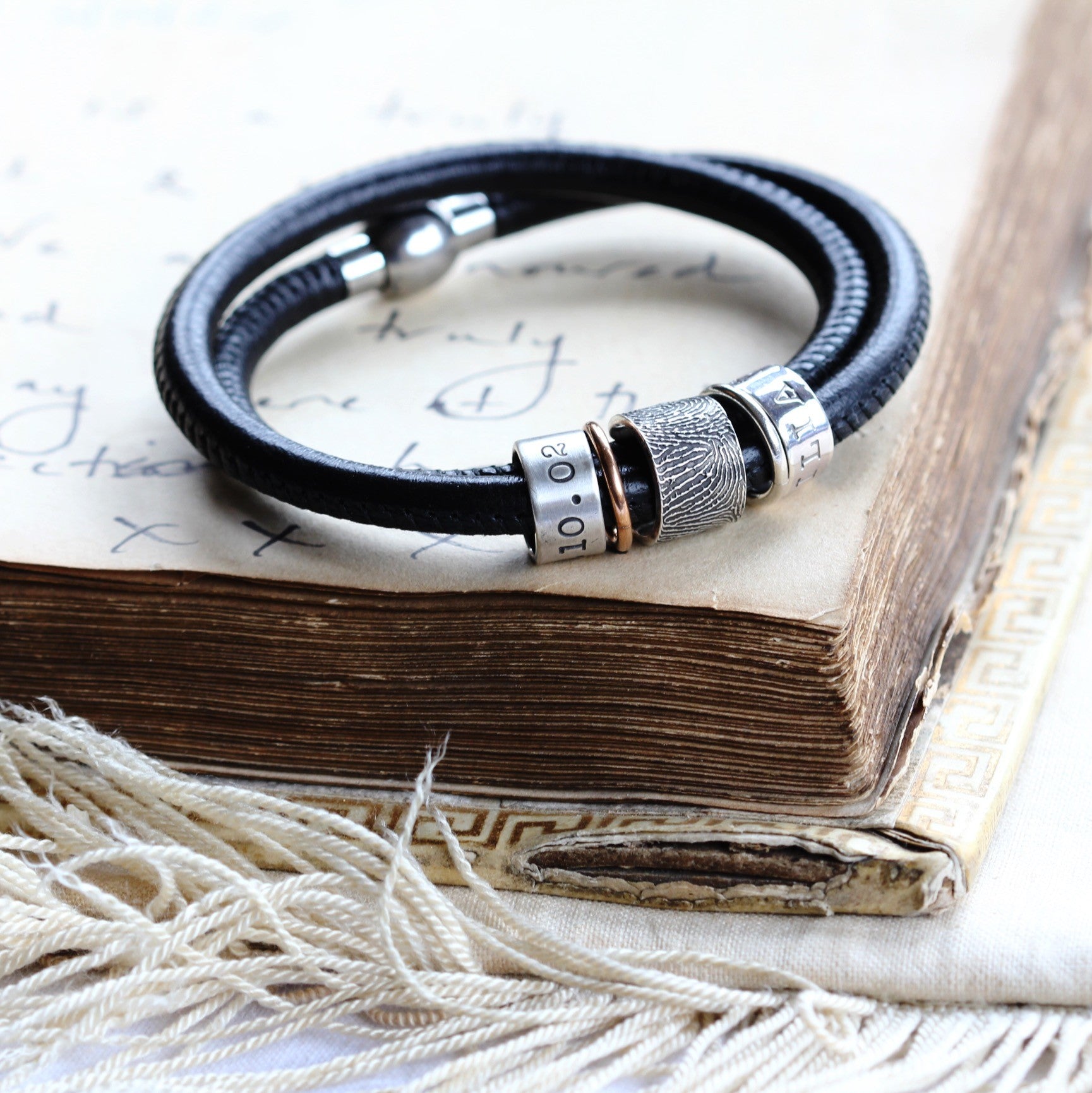 Story Bracelet with Fingerprint Bead