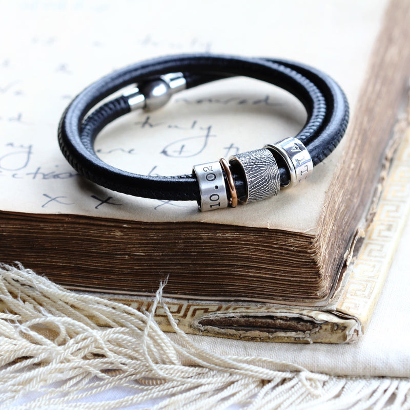 Fingerprint Story Bracelet with optional additional beads