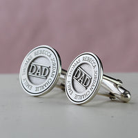 Personalised Silver Dad Cufflinks