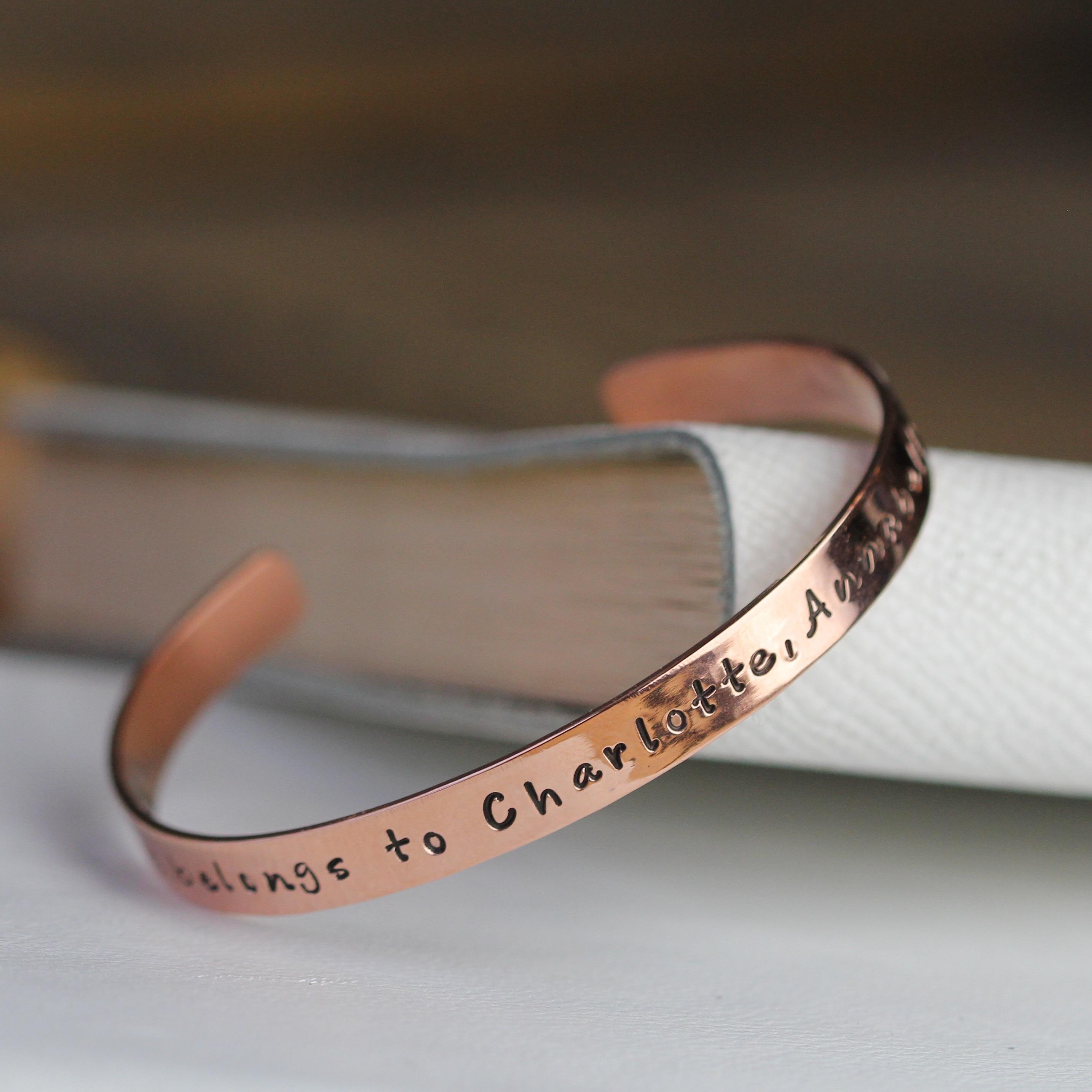 Personalised Copper Cuff Bracelet