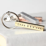 Personalised Brass Bar Keyring - Image 1