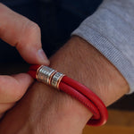 Soft Red Leather and Silver Medical Alert Bracelet - Image 7
