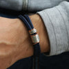 Navy Paracord and Silver Medical Alert Bracelet - Thumbnail 1