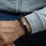 Navy Paracord and Silver Medical Alert Bracelet - Image 2