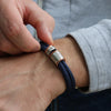 Navy Paracord and Silver Medical Alert Bracelet - Thumbnail 3