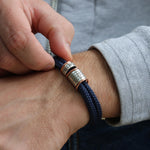 Navy Paracord and Silver Medical Alert Bracelet - Image 3