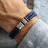 Navy Paracord and Silver Medical Alert Bracelet - Thumbnail 5