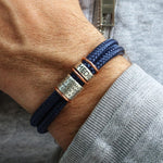 Navy Paracord and Silver Medical Alert Bracelet - Image 5